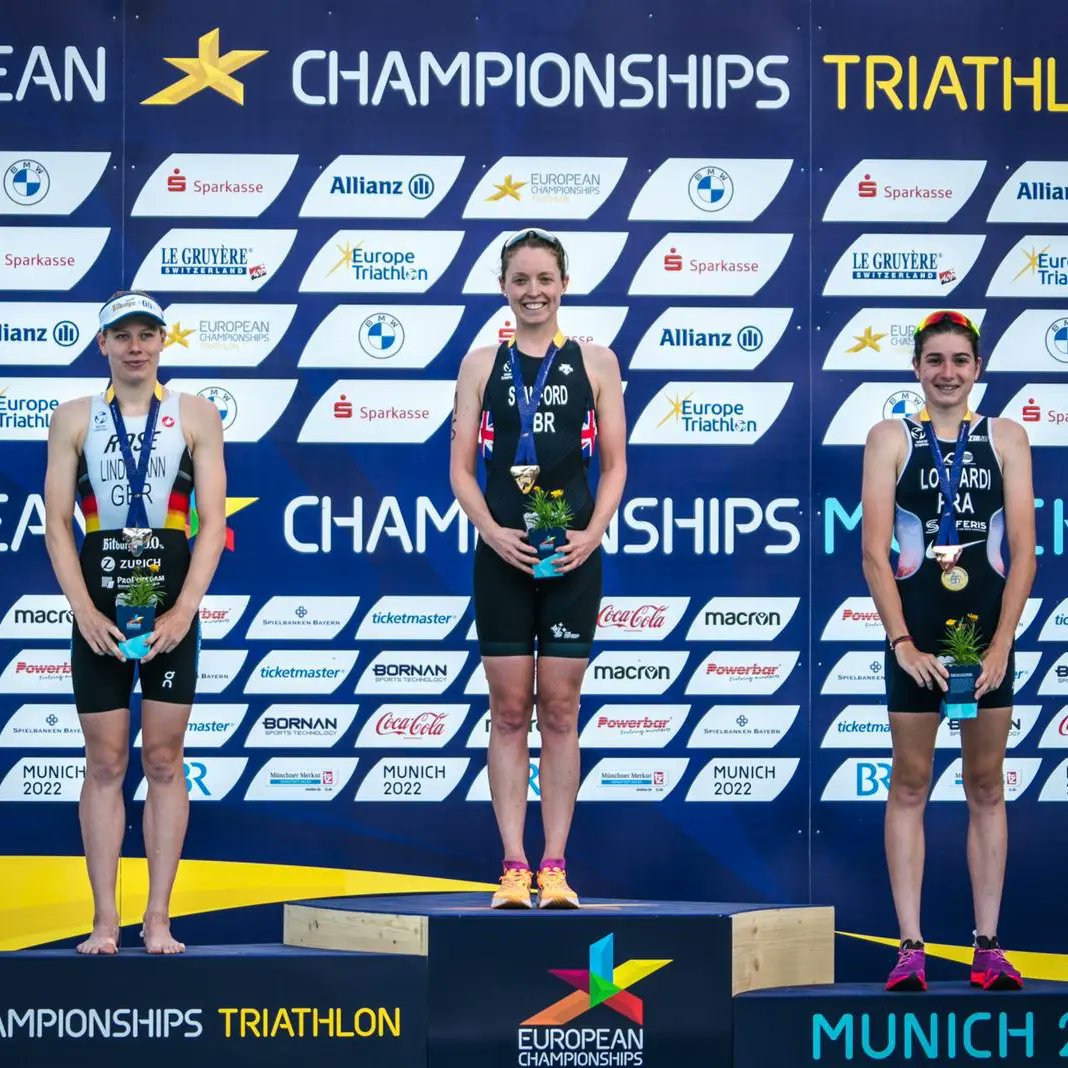 MickaelAYASSAMI's tweet photo. Joli championnat d'Europe à Munich pour les 2 triathlètes du Pôle @FFTRI de Boulouris Léo Bergère (🥇indiv et 🥇relais) et Emma Lombardi (🥉indiv et 🥇 relais). Un mois riche en enseignements pour améliorer encore la préparation des prochaines échéances internationales majeures. https://t.co/vRZXvojqRO