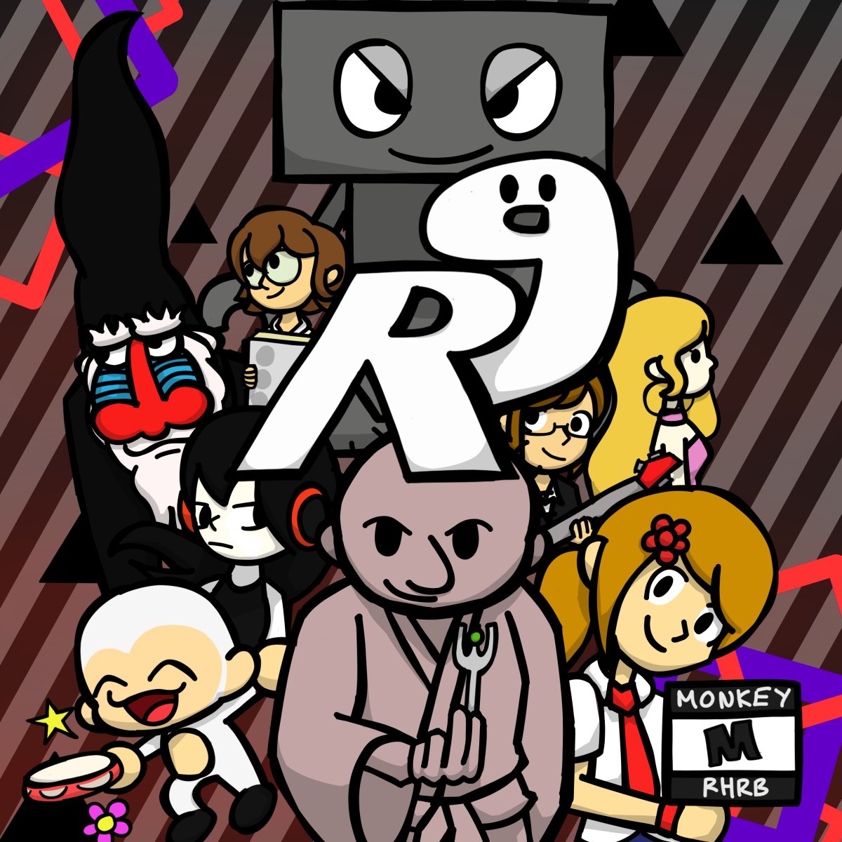 MonkeyGolfing's tweet photo. #RhythmHeaven #リズム天国 It's about time I did the meme - I present Persona 9 https://t.co/FQjM3gVIq5