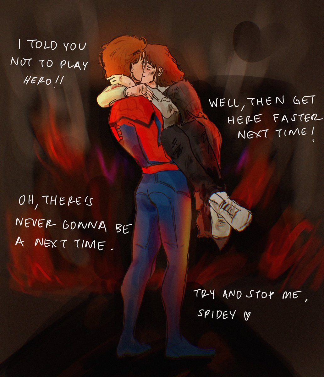 kenmoos's tweet photo. Eddieβs gig is attacked, and his superhero boyfriend doesnβt like it when he tries to steal his role (heβs just overprotective) #steddie #spidersteve https://t.co/H9HT792Zlm