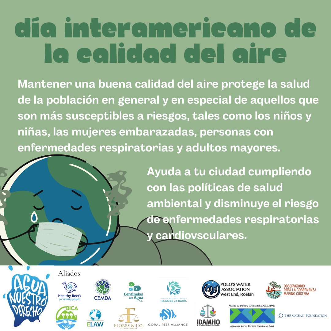 Hoy es el Día Interamericano de la Calidad del Aire. Desde la iniciativa <a href="/AguaNtroDerecho/">Agua, Nuestro Derecho. Water, Our Right</a> nos sumamos a esta conmemoración y te invitamos a cuidar el aire por la salud de todos y todas
#CalidadDelAire #contaminación #DíaDeLaCalidadDelAire #YoCuidoElAire #FelizDomingo #ods13