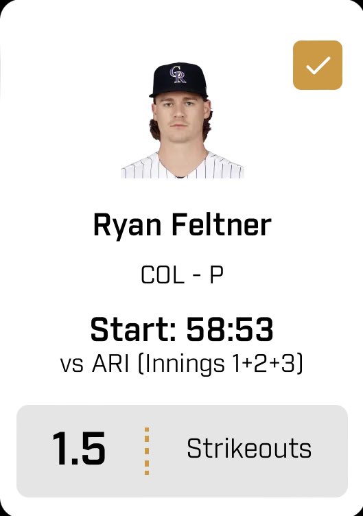 ‼️LIKE IF TAILING‼️85 Likes+RTs for a pair! Going for 5 in a row!
-
3 innings of glory😫 and he’s lowkey fine🫢
Ryan Feltner o1.5 Ks LIVE🔥🔥
83% on mlb lives!
-
#PrizePicks #GamblingTwitter #UnderdogFantasy #DFS #FanDuel               MLB PRIZEPICKS August 14