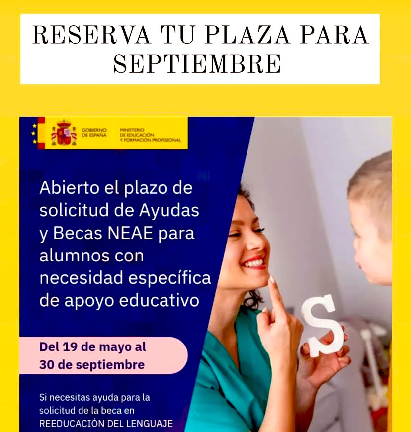 PsicoLogopediaM's tweet photo. Contáctanos en el 611 555 937 o por MD📲📩
#BecasNEAE #Murcia #Logopedia #PT #PsicoLogopediaMurcia https://t.co/kgjL7vAK4u