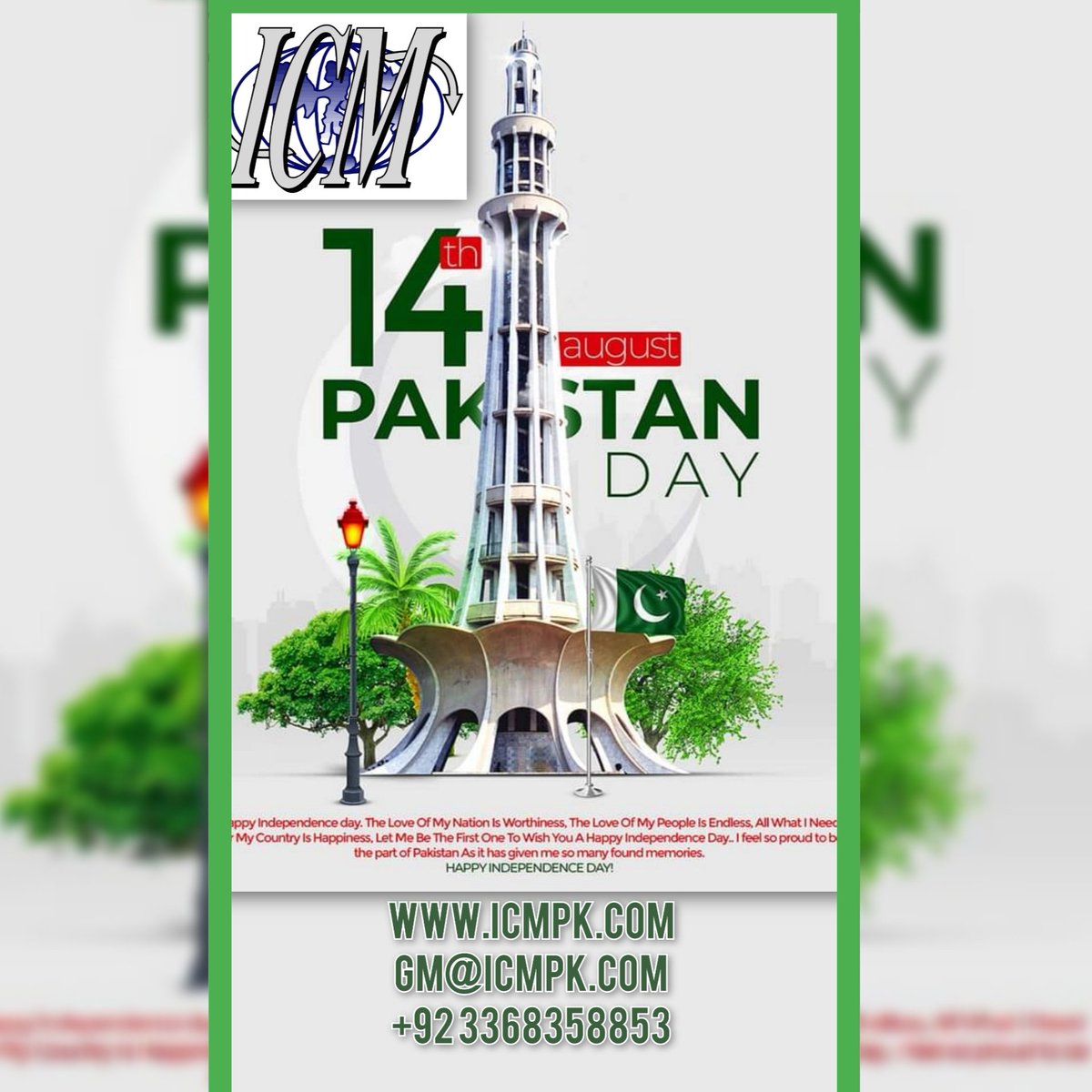Interna63710350's tweet photo. Pakistan has been a country who fought for its freedom with high spirits and great sacrifices…. Let us make our country proud by working towards its progress…. Sending our warm wishes on Independence Day to you https://t.co/bHNTESHrYd
