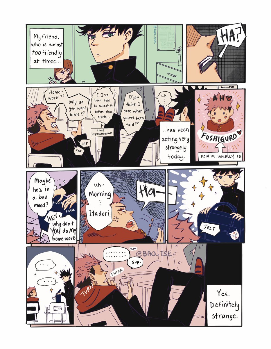 bao_tse's tweet photo. After 1000 years:my piece for the @sukufushiAUzine! Twas VERY exciting, as this was my 1st time participating in a zine and drawing anything for print! I’m away from home, but I count the days until I can hold the zine in my hands and rub my face against the pages 😀

#宿伏 #skfs https://t.co/kN1b7olyy1