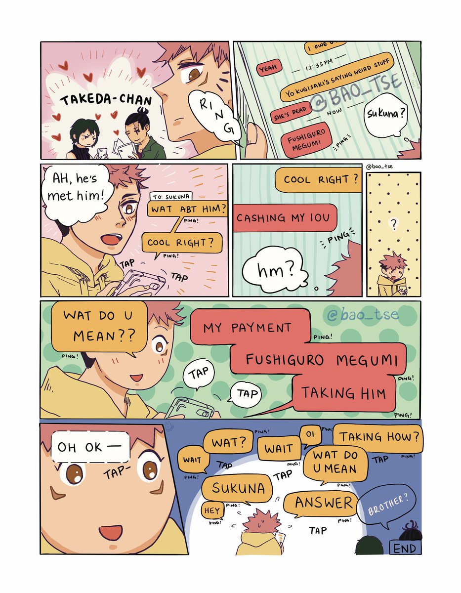 bao_tse's tweet photo. After 1000 years:my piece for the @sukufushiAUzine! Twas VERY exciting, as this was my 1st time participating in a zine and drawing anything for print! I’m away from home, but I count the days until I can hold the zine in my hands and rub my face against the pages 😀

#宿伏 #skfs https://t.co/kN1b7olyy1