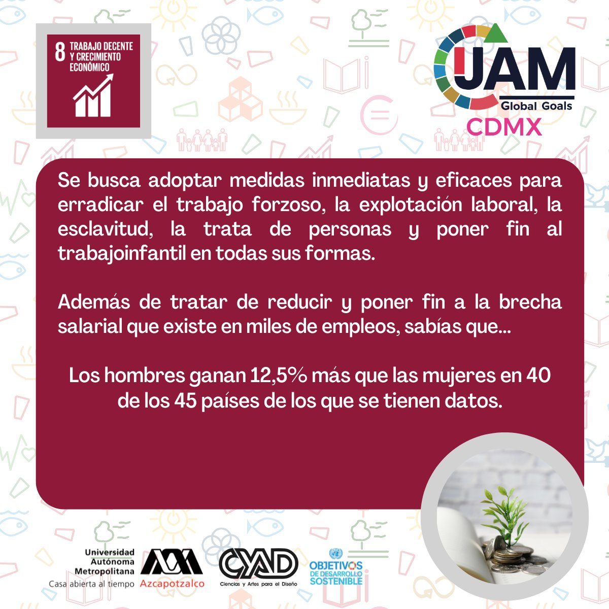 GlobalGoalsCDMX's tweet photo. La Agenda 2030 plantea 17 Objetivos con 169 metas de carácter integrado e indivisible que abarcan las esferas económica, social y ambiental.
Te mostramos en que cosiste el objetivo 8 de la agenda, Trabajo decente y crecimiento económico. 🙂

 #GlobalGoals #Design2030 #Agenda2030 https://t.co/KKc7Ur3Qyr