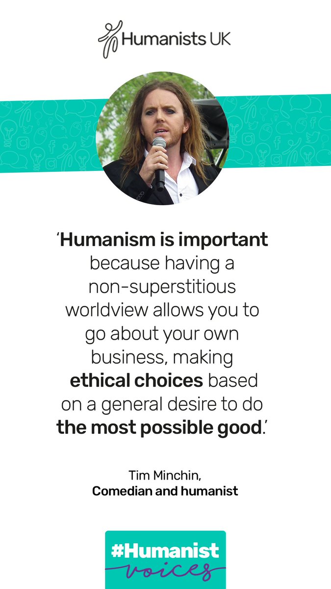 Humanists make 'ethical choices based on the general desire to do the most possible good.' 👏 A great quote by our patron <a href="/timminchin/">Tim Minchin</a> #HumanistVoices, highlighting the humanist approach to morality.
