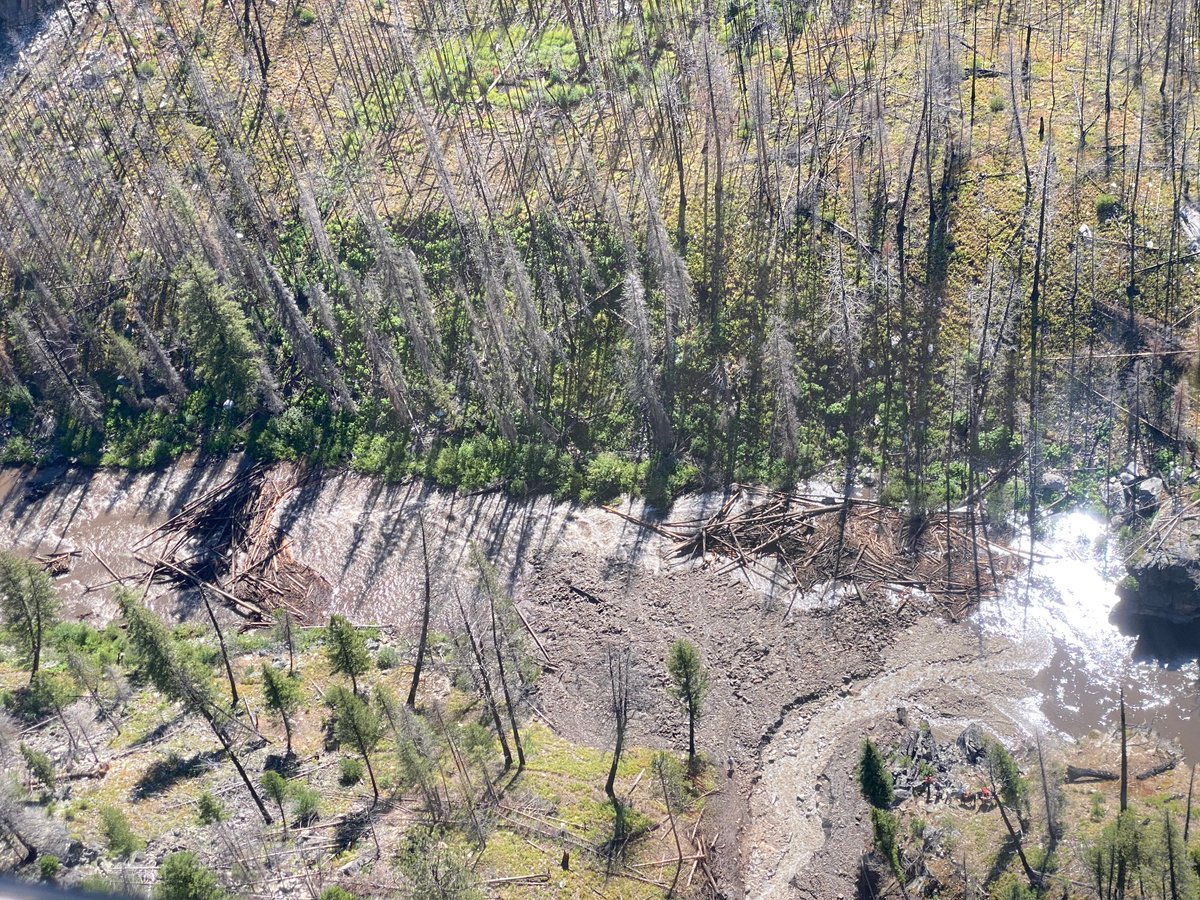 salmonchallisnf's tweet photo. A debris flow from Ramshorn Creek has entirely obstructed the Middle Fork of the Salmon River (MRSR) four (4) miles downstream of Boundary Creek Boat Launch.
Downstream of the debris flow, other log jams have fully obstructed the MFSR.
More info --> https://t.co/3OxfbMl9sz https://t.co/6Vvx0faipp