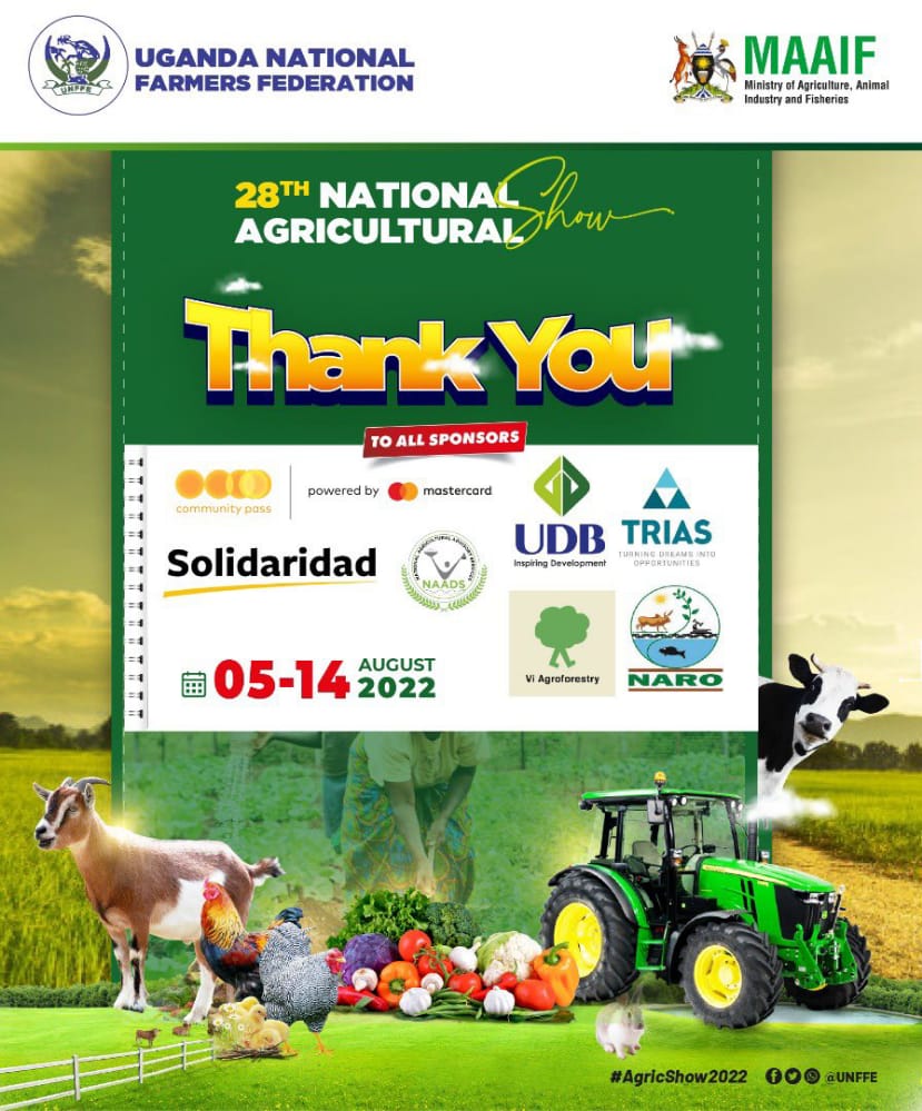 We cannot forget our sponsors who have invested in us #AgricShow2022 Cheers to more partnerships
