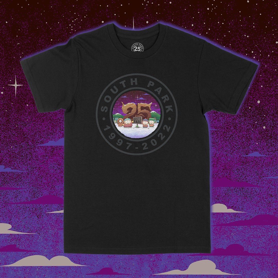SouthPark's tweet photo. Get the #SouthPark25  lithograph prints and apparel in XS-4XL at https://t.co/R4mbNeUwky. Available worldwide, the pre-order is only open until 10PM ET on Monday. https://t.co/AVNd5D7GFb