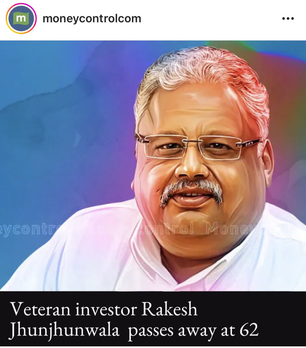 SJosephBurns's tweet photo. Legendary stock market investor Rakesh Jhunjhunwala, often referred to as India's own Warren Buffet passed away at the age of 62. 🇮🇳 

India's 36th richest person, with a net worth crossing $4 billion. (Nearly ₹48,000 crore). https://t.co/OWQ4UkO4sV
