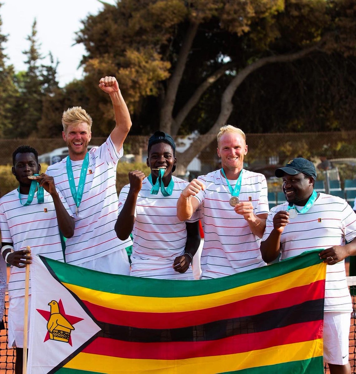 courtslock's tweet image. TEAM ZIM🇿🇼 PROMOTED TO @DavisCup WORLD GROUP II QUALIFIERS 💪🔥 Always an honor fighting for the country and what a pleasure playing in front of so many Zimbabweans abroad, the support was incredible all week 🙏 #Zimbabwewoye #lockbrothers @PfekaAfrican @DriptechI #zimbabwe