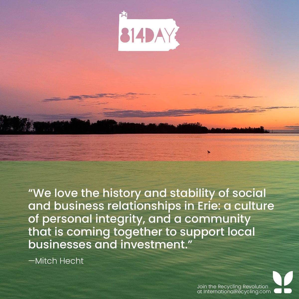 group_recycling's tweet photo. Happy #814day! Here's a little bit about why #WeLoveErie. Not to mention the gorgeous sunsets!

#IRGErie #EriePA #eriepennsylvania #plasticrecycling https://t.co/pG9I9Sbjit