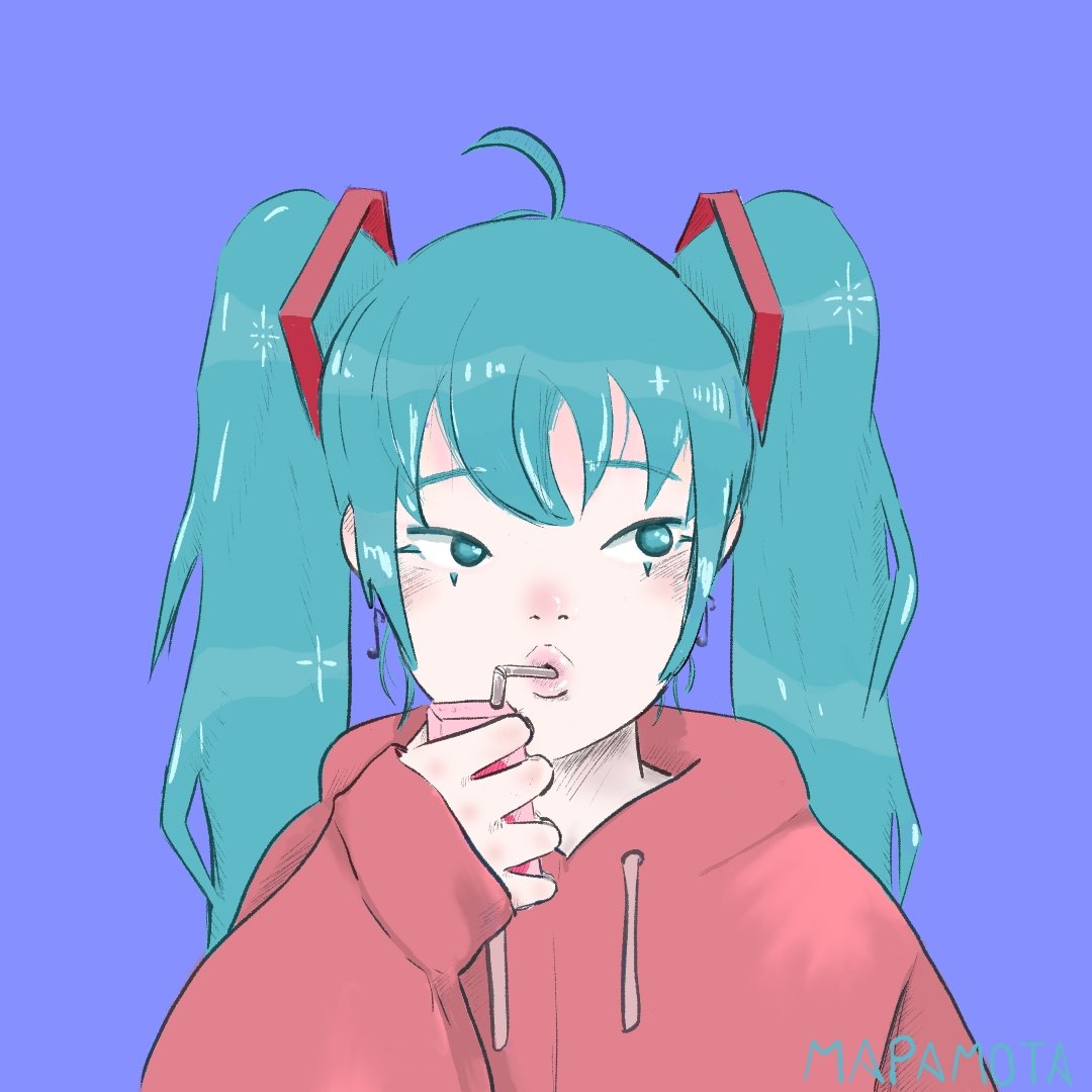 Esta #miku la hice cuando estaba empezando recién con los #dibujos digitales, sinceramente me gustaría hacerle un #Redraw  
Igual tiene cariñito

#dibujodigital #VOCALOID #HatsuneMiku #FANART #digitalart #ibispaint #VOCALOID夢女子さんと繋がりたい #draw #fanartist