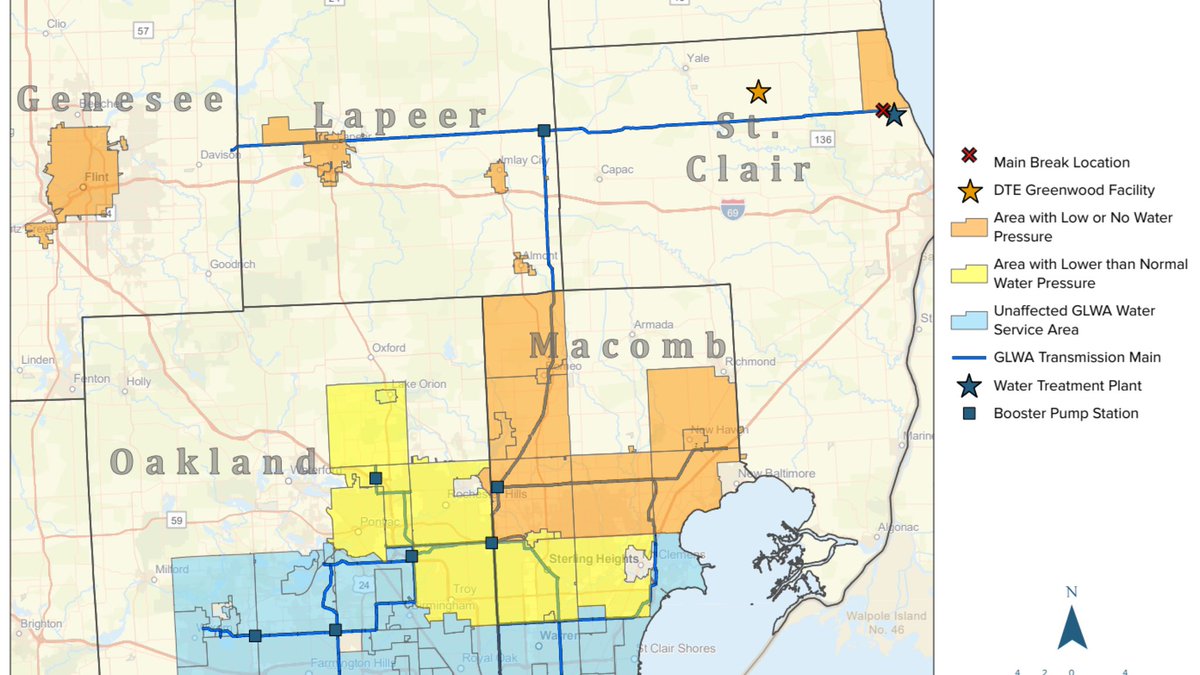 METERCOR2's tweet photo. NEARLY 1 MILLION PEOPLE PLACED ON BOIL WATER ADVISORY DUE TO WATER MAIN LEAK - Early Saturday morning, the Great Lakes Water Authority (GLWA) discovered a leak on a 120-inch water main, the largest in the Michigan regional water distribution system. #metercor https://t.co/eftLkkjc1e
