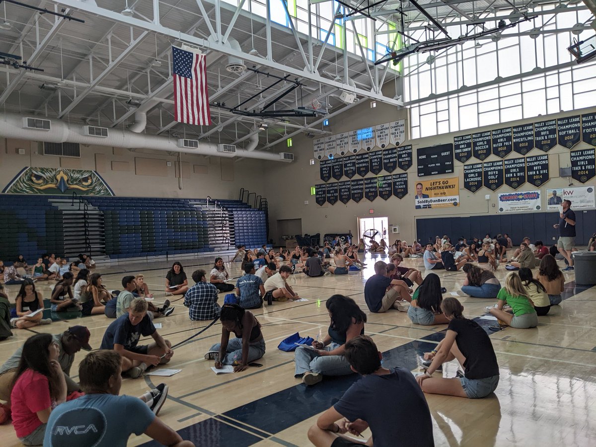 DNHSNighthawks's tweet photo. DNHS Link Crew leaders preparing to welcome our new 9th grade Nighthawks to the Nest next Wednesday for the 2023-23 school year! We are One School! One Flock! Nighthawk Strong! 

Thank you for helping create Belonging at the Nest! https://t.co/wBULDAsHQD