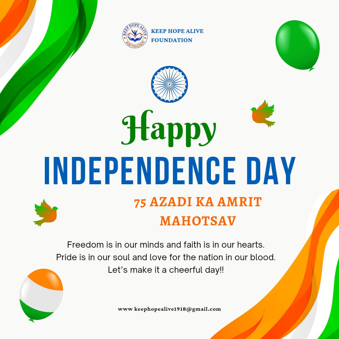 KeepHopeAlive_0's tweet photo. A very Happy #IndependenceDay to all our citizens. Let us all work together for the idea of India. 
A secular, inclusive, equal &amp; prosperous nation that believes  in the philosophy of Mahatma Gandhi, Vallabhbhai Patel.  
#IndependenceDay 
#AmritMahotsav
 #IndiaAt75 https://t.co/4fQuHTh8jx