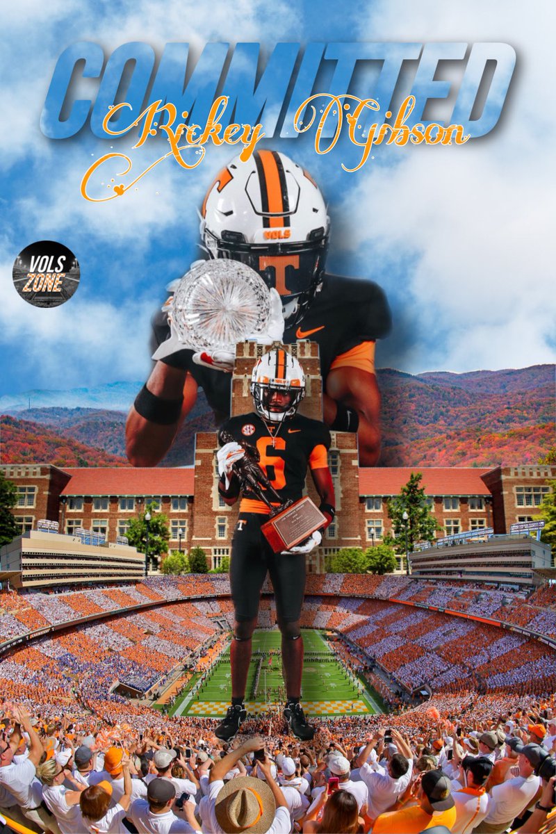 BREAKING: 4 star CB Rickey Gibson has committed to TENNESSEE!🍊

Gibson is from Trussville, AL and has picked the Vols over Georgia and Penn State!

This is a HUGE pickup for the Vols!🍊
<a href="/RickeyGibson03/">Rickey Gibson III ✞</a>