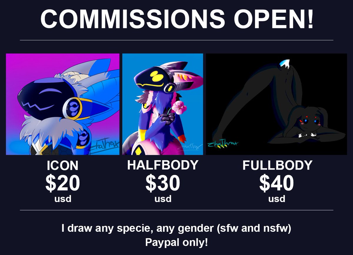 Karuketsu's tweet photo. Sup' everyone ; Commissions are now OPEN ! ✨✨
Information are written below 

- Time my differ from time to time
- I won't be doing any fetish
- If you need more information, feel free to DM!
- I will take only 2 slot at the time!
#furry #Icon #commissions #commissionsopen https://t.co/4VHkG2hkRQ