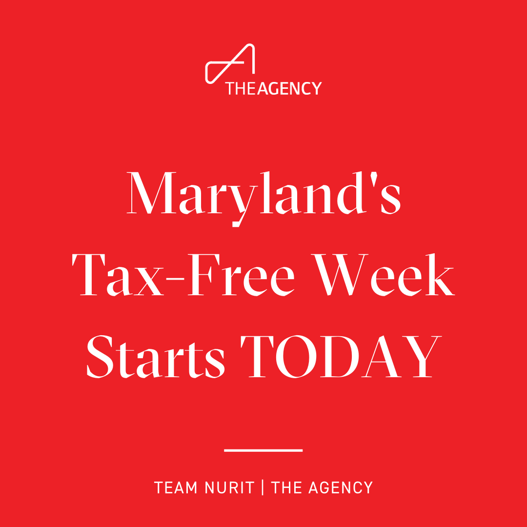 Maryland's Tax-Free Week is Back!
From Sunday, August 14th through Saturday, August 20th, pay no sales tax on qualifying clothing or footwear priced at $100 or less. Go ahead and get shopping!!