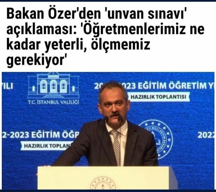 Kpss ile ölçtünüz, 
Eğitim bilimleri sınavı ile ölçtünüz,
Alan sınavı ile ölçtünüz,
Mülakat ile atadınız. 
Hala neyi hangi yeterliği ölçmek istiyorsunuz. 
#ogretmenlerayakta 
<a href="/tcmeb/">Millî Eğitim Bakanlığı</a> #sinaviptalolsun