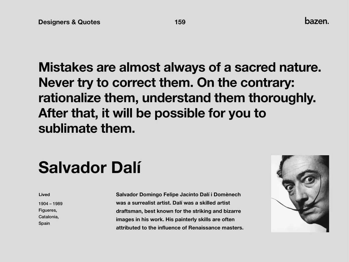 dribbble's tweet image. Quote - Salvador Dali by Bazen Agency – buff.ly/3vTQDrB 

#quotes #typography #salvadordali #quoteoftheday #dribbble