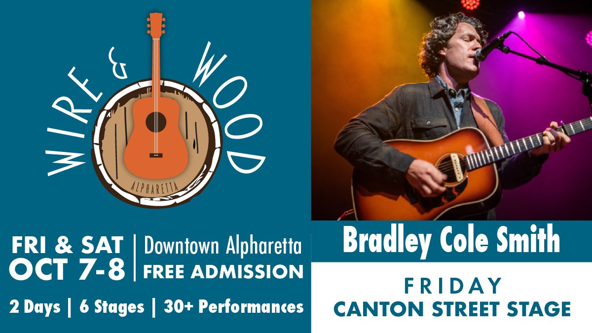 Singer-songwriter Bradley Cole Smith performs October 7. He's built a loyal legion of fans as a fixture on the Atlanta music scene since the early 1990's and was formerly part of the popular duo Doublewide. His original songs have been featured in films and television.