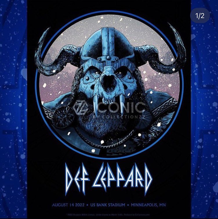 michaelmcgee15's tweet photo. Proud to show the second poster in the series for @defleppard from @collectionzz was an absolute pleasure to work on! #defleppard #defleppardtour #gigposter #gigposterart #vikings #minnesotavikings #collectionzz #iconicbycollectionzz #mikemcgeeillustration #liverpool https://t.co/Hazv8EXYul