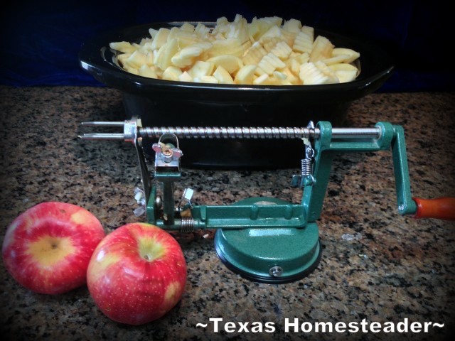 Tx_Homesteader's tweet photo. I'm cooking down the last of the apples my aunt shared with me into applesauce using my slow cookers. 

But I'm using this shortcut to make the slow cookers more efficient, even on low. https://t.co/V8VnuKwigx
.
.
#TexasHomesteader #HomesteadHack #SlowCooker #Efficiency https://t.co/0BgCdPVnBf