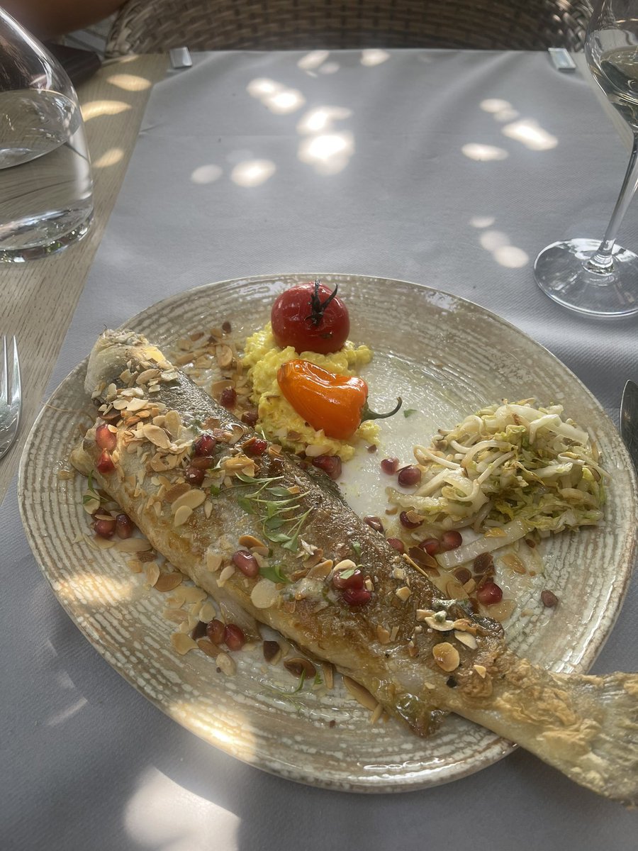 Amazing food at a new find, ‘Aux 2 Rivieres’ in ‘One of the most beautiful villages of France’, Minerve. This trout was wonderful with Clos du Gravillas, L’Inattendu….a rich mineral style blend of Grenache Blanc and Maccabeu.