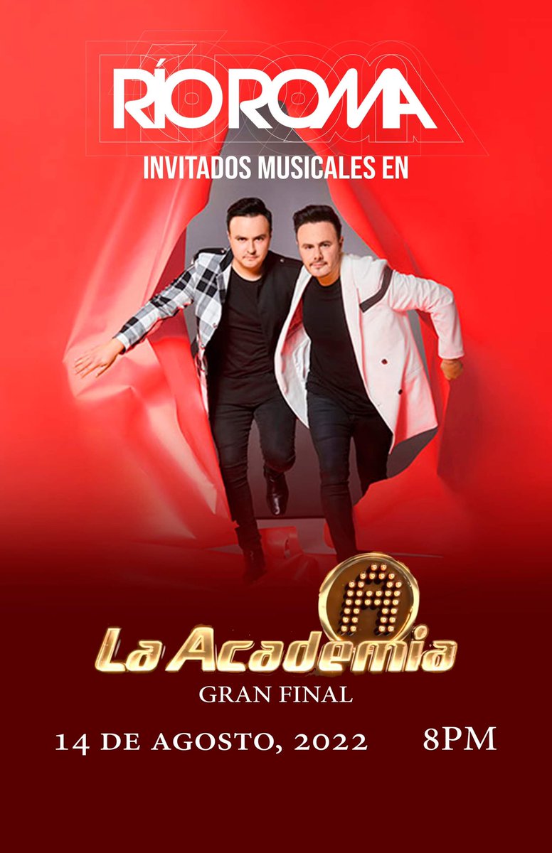 RioRomamx's tweet photo. HOY es la gran final de @LaAcademiaTV y por supuesto que ahí estaremos! Nos vemos a las 8pm por @AztecaUNO 🔥🔥🔥🔥 https://t.co/JaLZvNMrxP