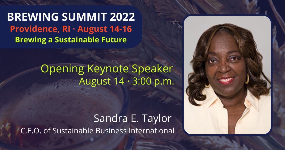 Thank you <a href="/Hopsteiner/">Hopsteiner</a> for sponsoring the Main Stage at #BrewingSummit2022! It's time for the Opening Keynote with <a href="/saneliztaylor/">Sandra Taylor</a>. #sustainability
