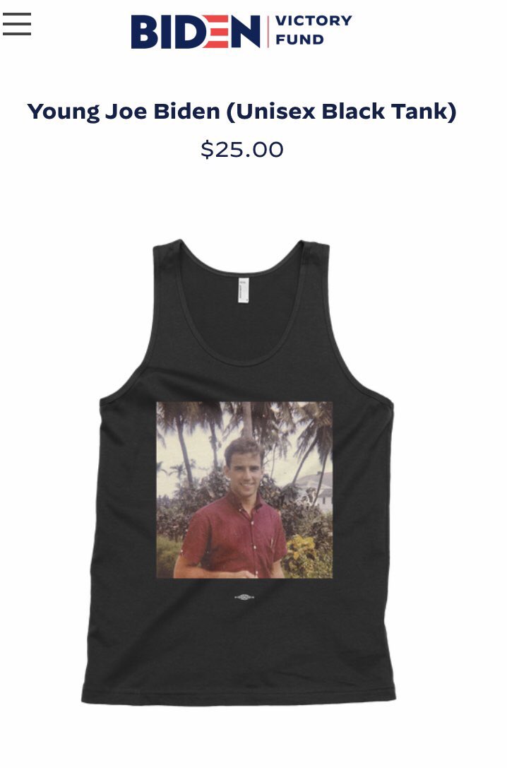 ampol_moment's tweet photo. The official young Joe Biden unisex black tank top. https://t.co/bky7gihYAM
