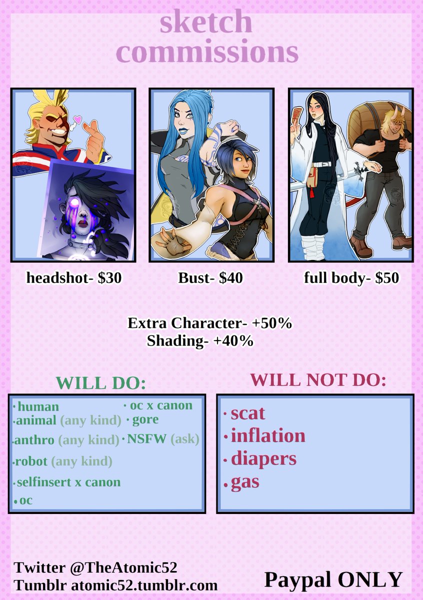 TheAtomic52's tweet photo. short and sweet, my laptop is 7 years old and is showing its age, so i have to get a new one soon.
DM me if you want a commission and if you don't want a commission and just want to help you can DM me to send a donation. https://t.co/xVlPbRl1uX