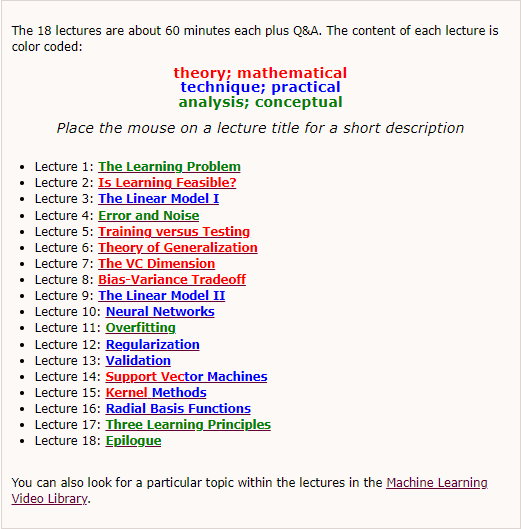 TheTuringPost's tweet photo. We recommend you a free Learning From Data course with 7M views @Caltech.

It covers basic ML theory, algorithms, and applications.

Find the materials:
1. Lectures
2. Homework materials &amp; solution keys.

Learn here: https://t.co/eZuT2VAMEz https://t.co/68Kgr14eLF