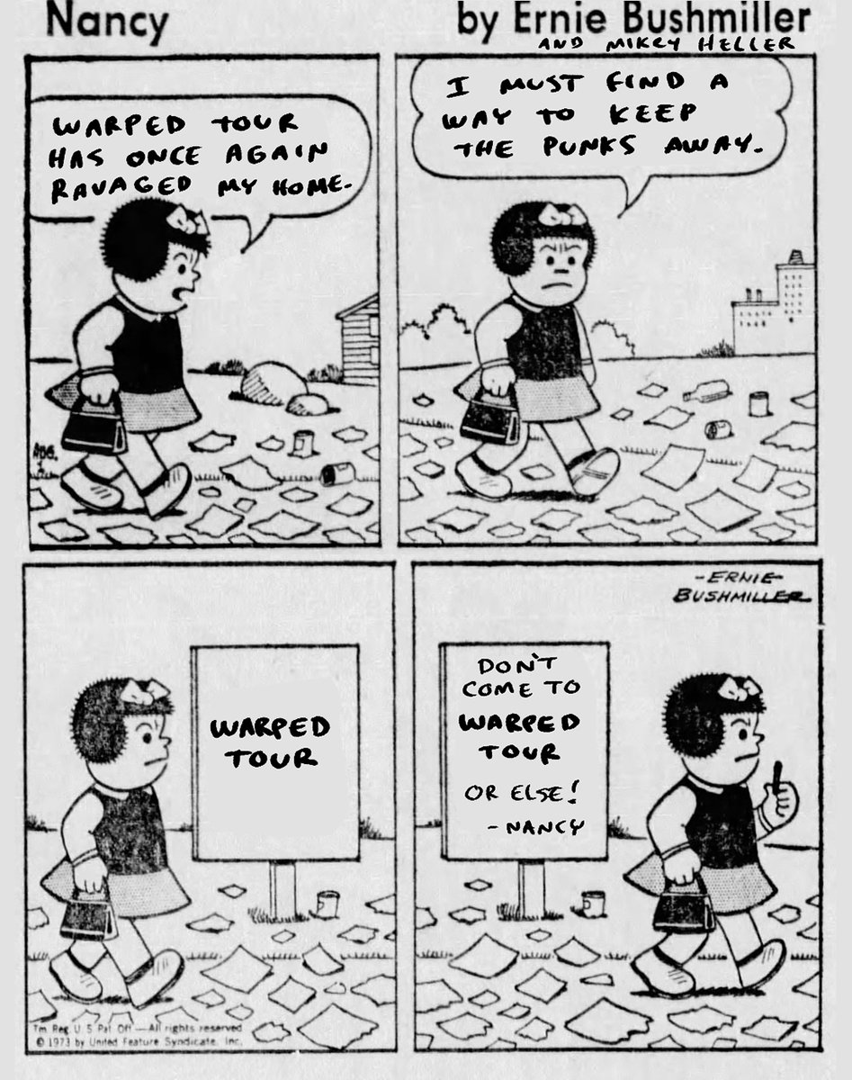 I made this Nancy comic, but I did not make it alone. I made it with Ernie Bushmiller. We made it together. 