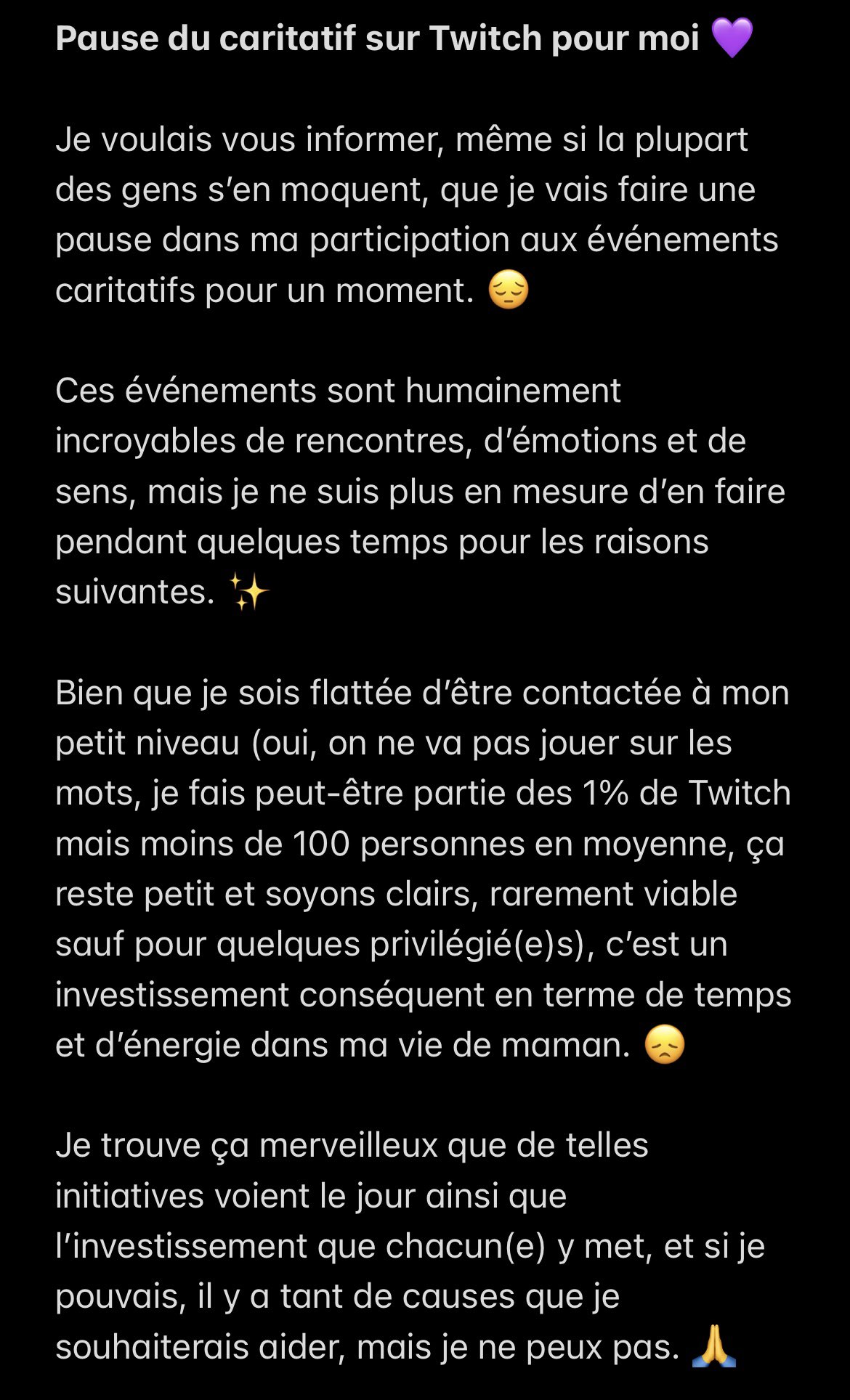 Krysthal on Twitter "Je fais un break temporaire du caritatif et j’ai décliné toutes les