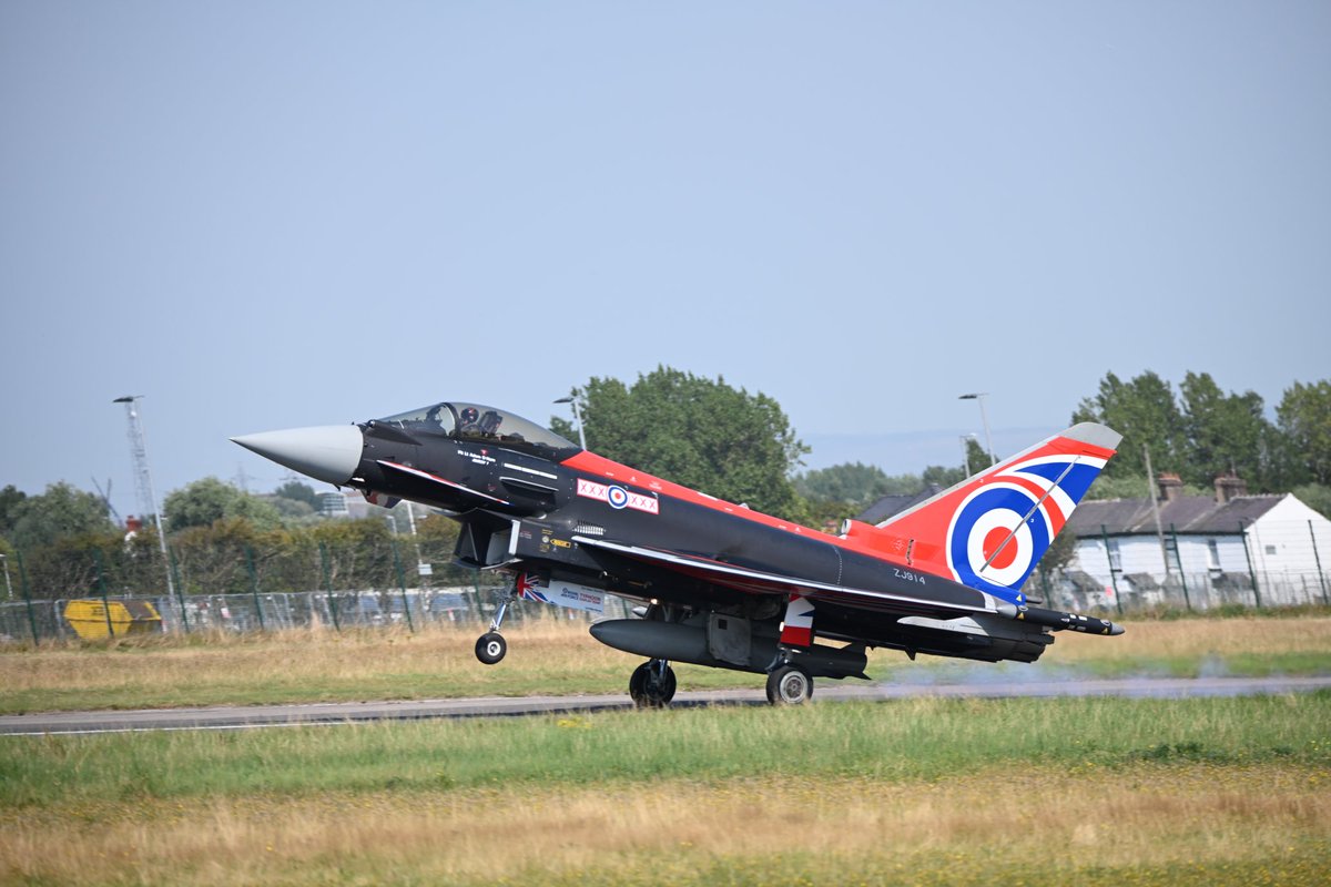 #blackjack #RAFTyphoonteam #blackpoolairshow A shot from today as you took off from #blackpoolairport