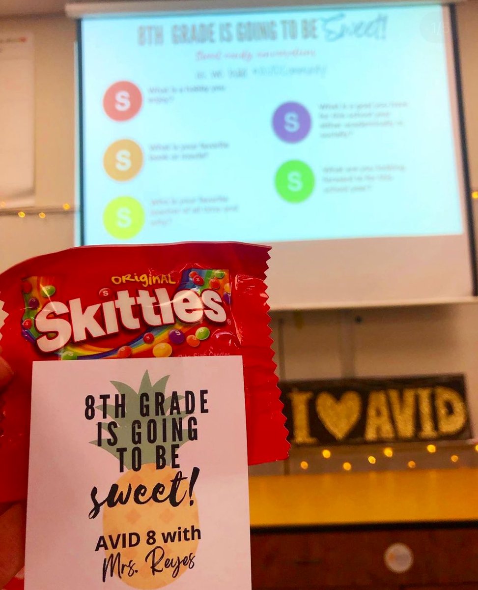 DReyesEdu's tweet image. These candy conversations are a sweet way to start the school year! This is what my @AVID4College students will be doing on day 1.😍 For the free slides &amp;amp; more tried and true #relationalcapacity activities, check this post out: bit.ly/3lBm45w 👀 #classcommunity