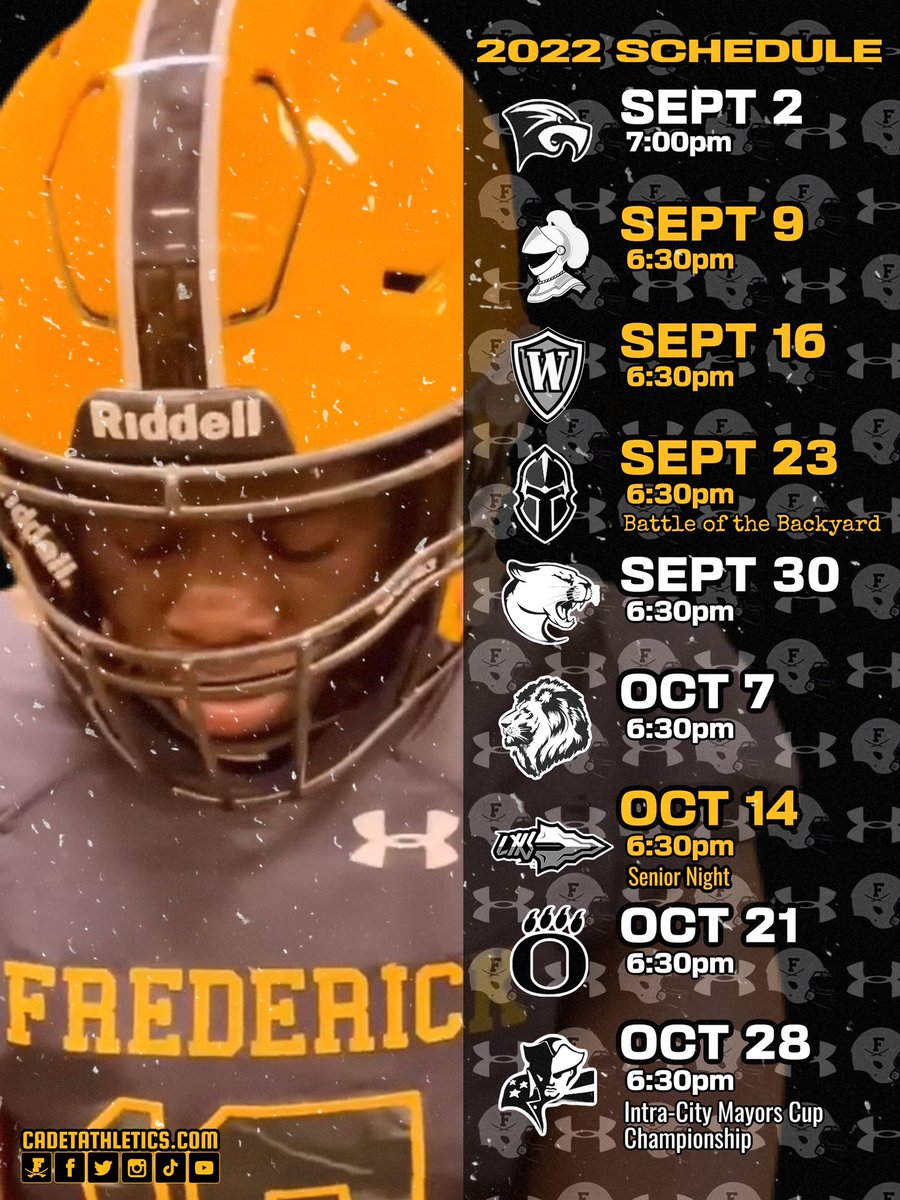 2022 | ⚔️ | #BigFred
Home games in 🟨
Get your tickets now at gofan.co/app/school/MD2…
