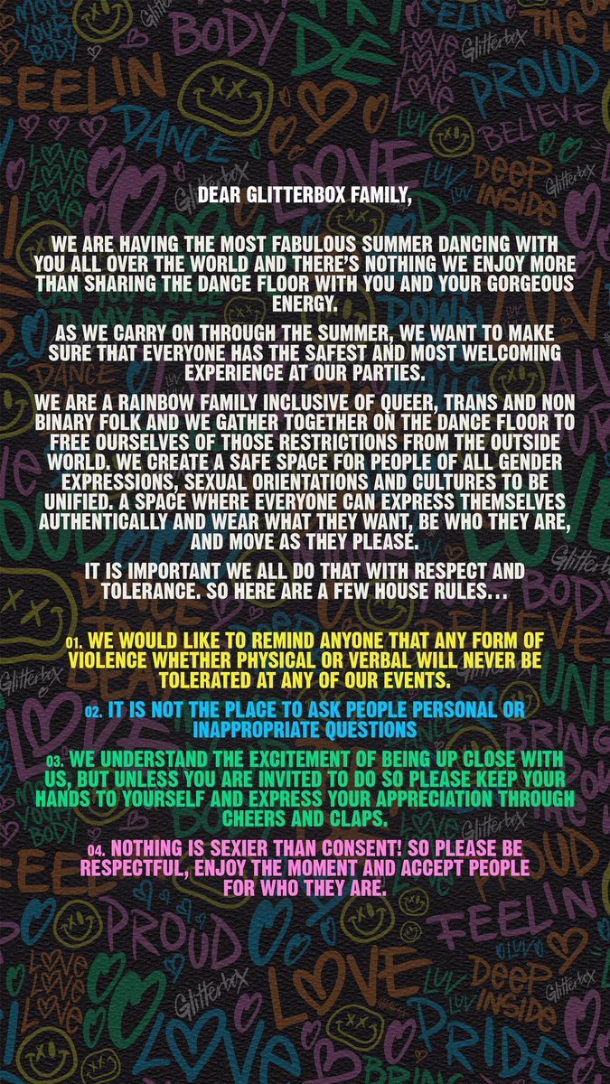 An important message from us and our wonderful performers…