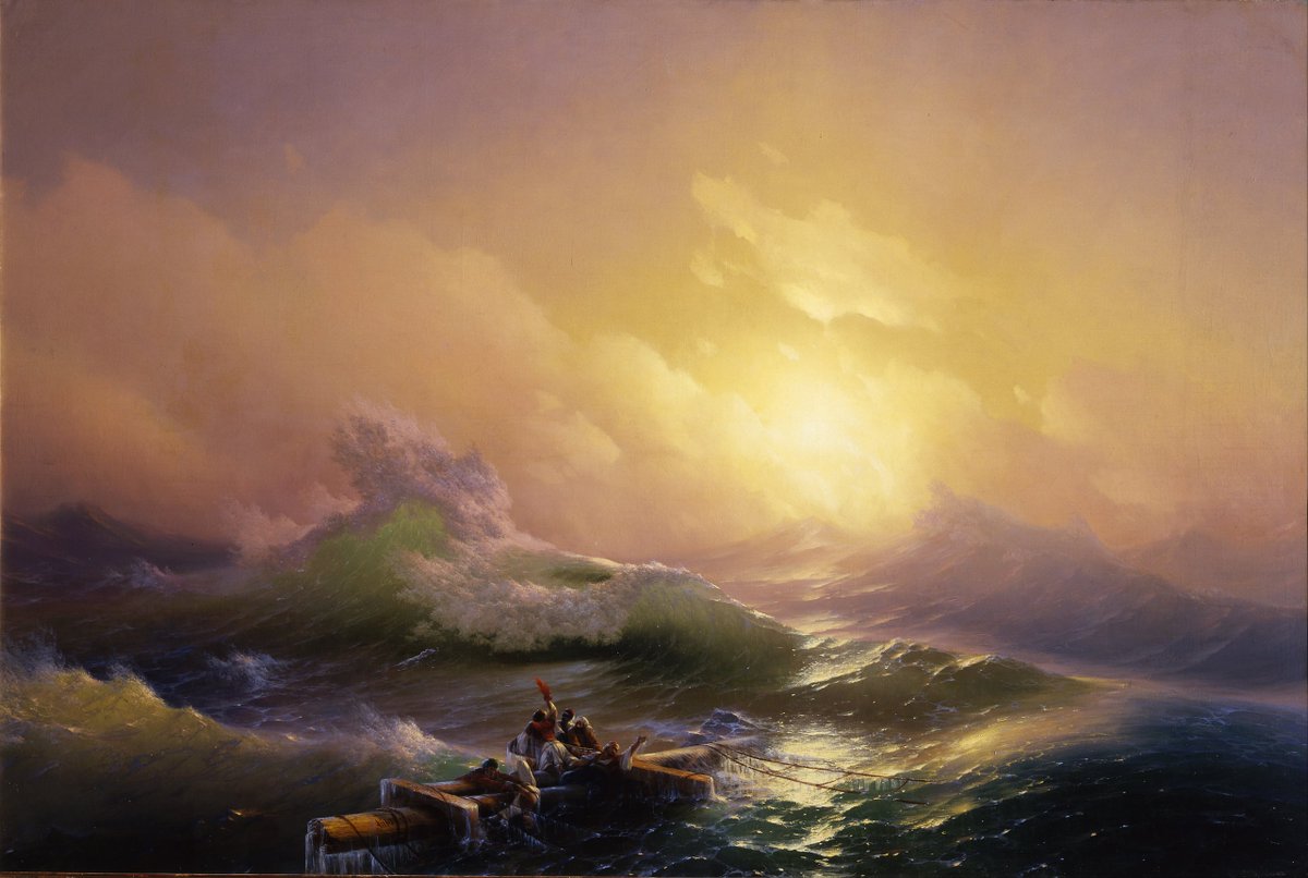 Troian_Leroy's tweet photo. Je termine ma soirée en étudiant les paysages maritimes d'van Aïvazovsky. Il a marqué l'histoire de la peinture par son étude minutieuse de la lumière sur l'eau. https://t.co/aqT7QNnQdK