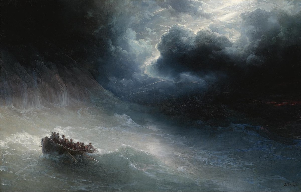 Troian_Leroy's tweet photo. Je termine ma soirée en étudiant les paysages maritimes d'van Aïvazovsky. Il a marqué l'histoire de la peinture par son étude minutieuse de la lumière sur l'eau. https://t.co/aqT7QNnQdK