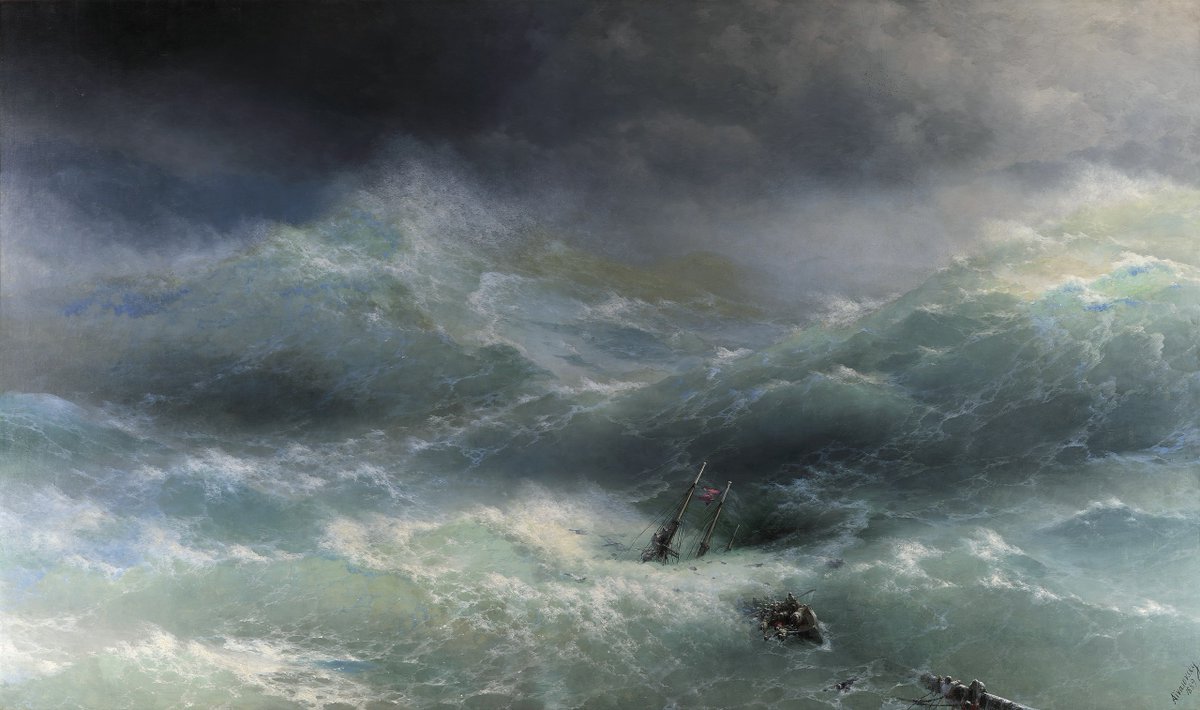 Troian_Leroy's tweet photo. Je termine ma soirée en étudiant les paysages maritimes d'van Aïvazovsky. Il a marqué l'histoire de la peinture par son étude minutieuse de la lumière sur l'eau. https://t.co/aqT7QNnQdK