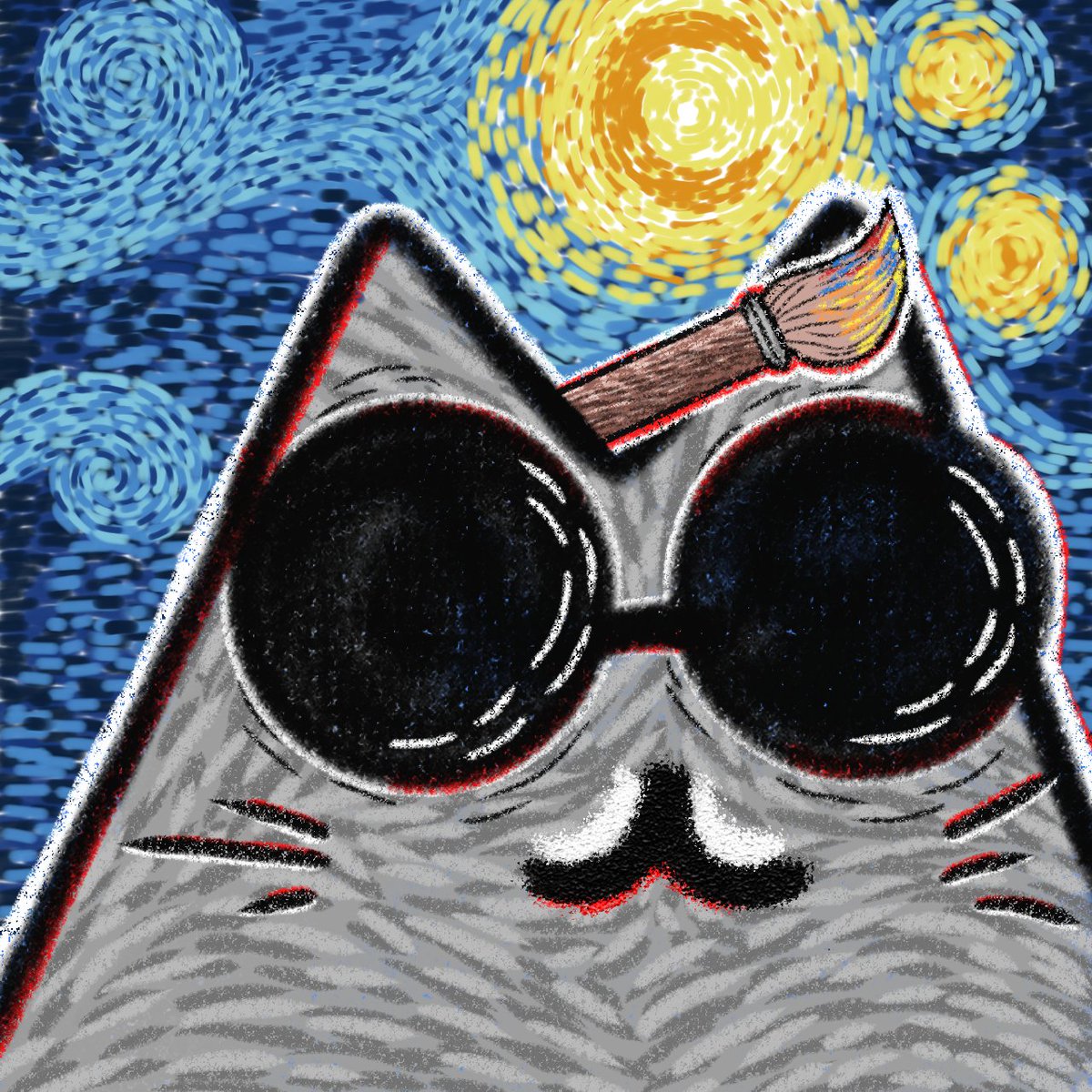 popcatsssss's tweet image. #DIYPACSHOWDOWN entry by @inkknibe 🙀

How talented is the #PACFAM ??

"The blind painter wasn't unsighted since the day of its birth, it was once a cat with sparks and dreams in its eyes, seeing the world full of colors, its passion for painting burned brighter than ever."