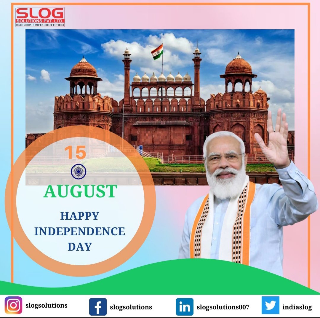 IndiaSlog's tweet photo. Slog Solutions Pvt. Ltd. Wish you happy independent day🇮🇳Today is a day to feel proud about being a part of this great nation.May this spirit of freedom lead us all to success and glory in life🙏🇮🇳

#india #independenceday #75thindependenceday #proudtobeindian https://t.co/CgF3Pa0XOX
