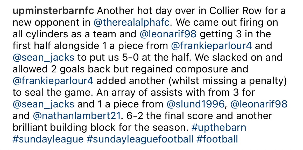 Todays game against a good <a href="/TheRealAlphaFC/">Alpha FC</a> side. Rundown of the game on the second slide