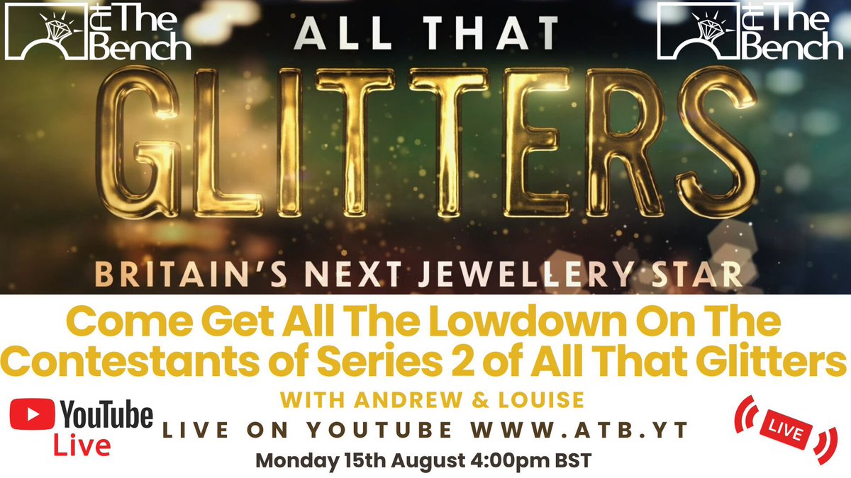 Series 2 starts August 25th⭐️AND NOW WE KNOW WHO THE CONTESTANTS ARE!⭐️
Join us tomorrow, atb.yt at 4pm for everything you need to know about Britain’s next jewellery stars! 🤐❤️ #allthatglitters #dinnyhall #shaunleane #BBC2
