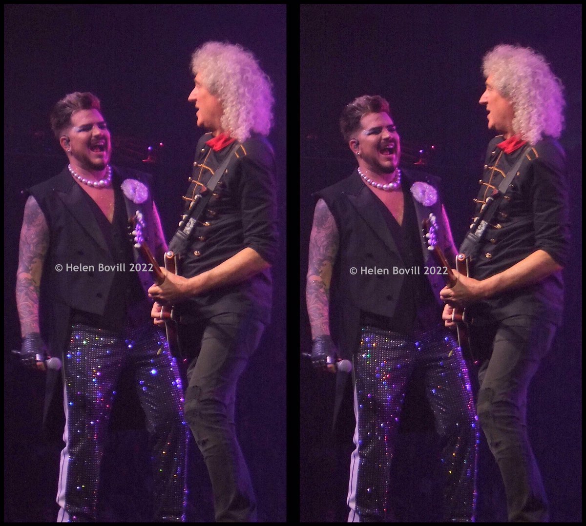 A final set of stereos from Queen + Adam Lambert's last show, bringing their European tour to an end in grand style. A thoroughly wonderful tour to have witnessed several times from the opening night in Belfast to this closing night in Tampere! 
All for cross-eye viewing.