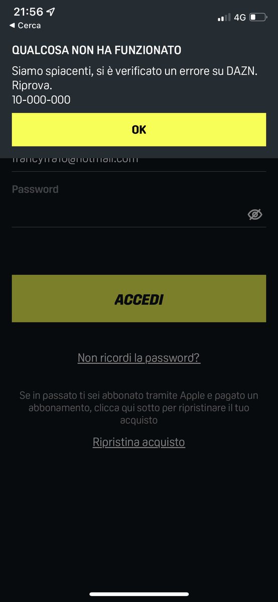 francyfra10's tweet photo. Non ho parole. 40€ e neanche mi fa accedere. Servizio Penoso #SerieA #dazn #dazndown https://t.co/ys4wNBGNlA
